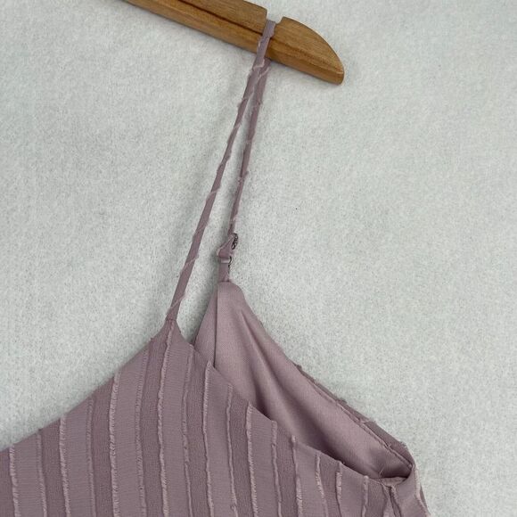 BCBG Max Azria Striped Spaghetti Strap Mini Slip Dress Lilac NWT M - Picture 4 of 10